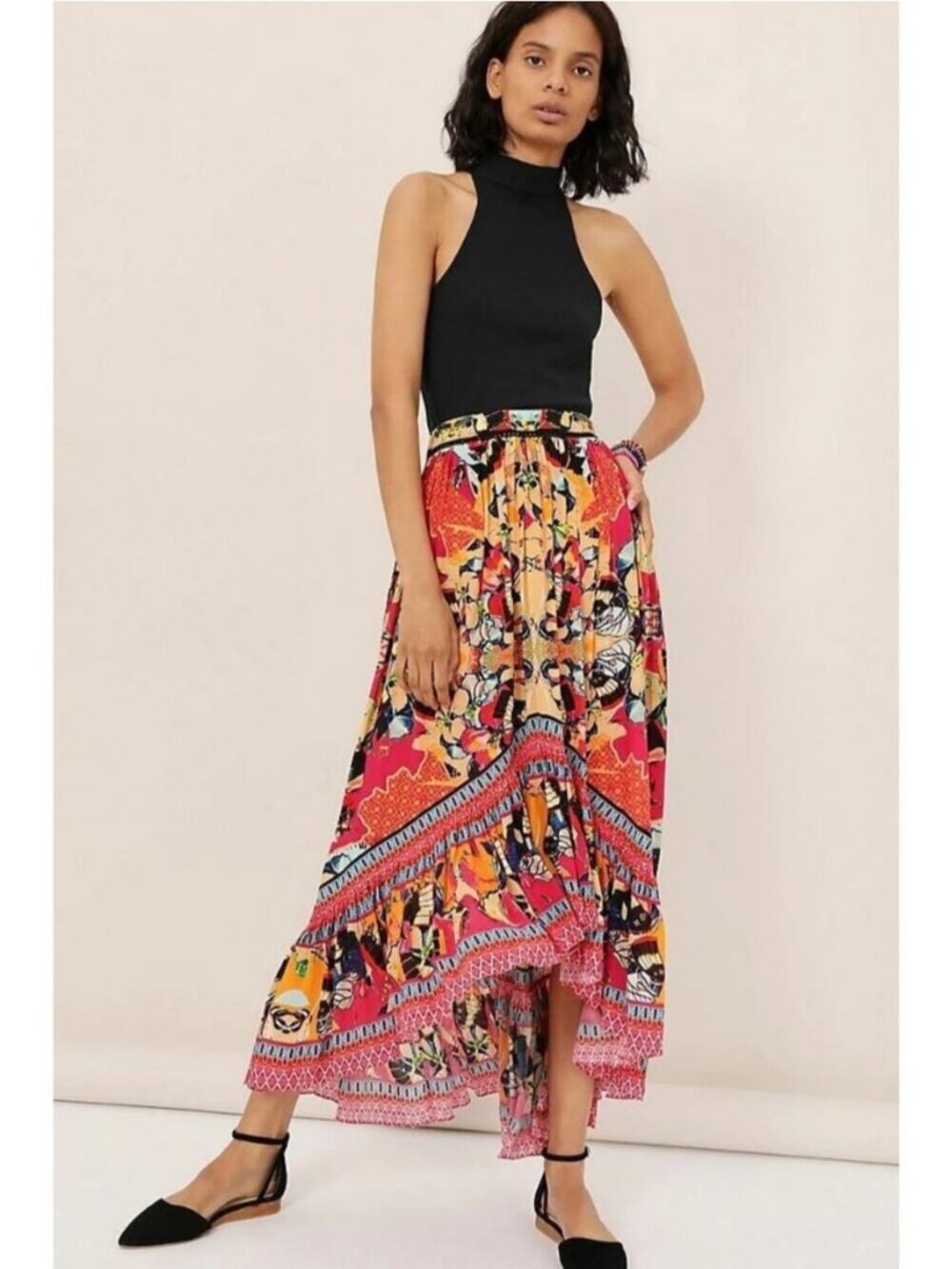 BHANUNI By Jyoti Anthropologie Christia High low Maxi Skirt Size 4